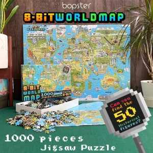 Puzzle Pixel World Mappa del Mondo 1000 Pezzi