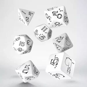 Set di Dadi Llama Bianco e Nero (7)
