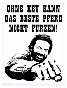 Cartello Metallicaio Bud Spencer - Pferd Faust - 30 x 40 cm