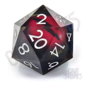 Dadi D20 Liquid Core Crimson Watcher 5 cm