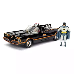 DC Comics Batmobile 1966: Modello in metallo die-cast 1/24 con action figure da 7 cm