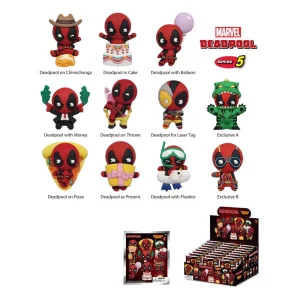 Display 24x Portachiavi 3D Deadpool in PVC - Serie 5