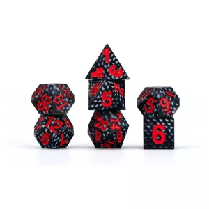 Set Dadi in Silicone Dragon Storm Edge Nero - 7 Dadi (16mm)