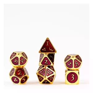 Set Dadi FanRoll Oro con Smalto Viola (7)