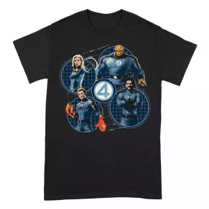T-Shirt Fantastici Quattro - Grafica a Cerchio - Taglia S