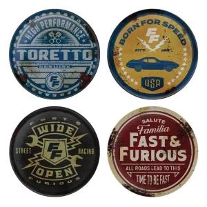 Set 4 Coaster Fast & Furious Stile Vintage