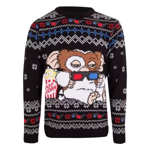 Felpa Gremlins: Maglione di Natale con Gizmo e Popcorn - Taglia S