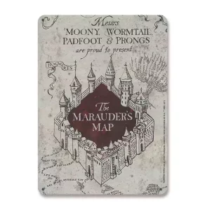 Segnaletica Metallica Harry Potter Mappa dei Meccanici 15 x 21 cm