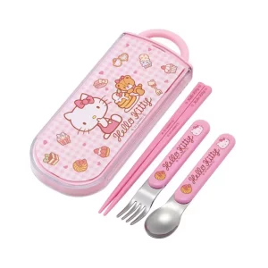 Set Bacchette, Cucchiaio e Forchetta Hello Kitty Rosa