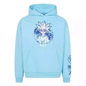 Felpa con Cappuccio Hunter x Hunter Grafica Blu Taglia S