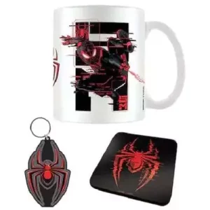 Tazza, Sottobicchiere e Portachiavi Marvel Spider-Man Miles Morales Web Glitch