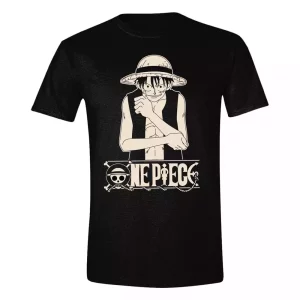 T-Shirt One Piece Luffy Logo Taglia L