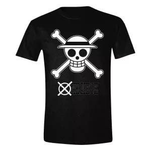 T-Shirt One Piece Teschio Bianco e Nero Taglia M