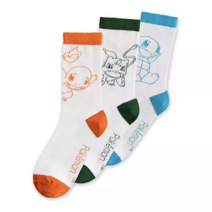 Calzini Pokémon 3 Pezzi Charmander, Bulbasaur, Squirtle 43-46