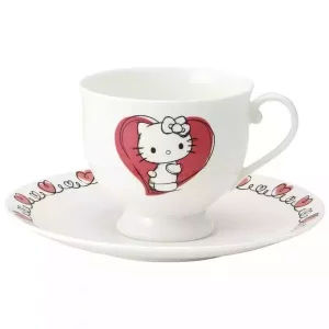 Set Tazza e Piatto in Porcellana Sanrio Hello Kitty