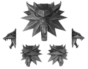 Scultura da Parete Lupo Witcher 3 Wild Hunt 15x15 cm